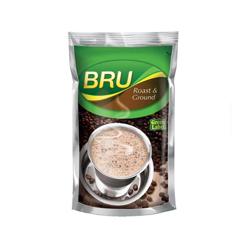 Bru Green Label Roast & Ground 500g – Strong Filter Coffee Taste
