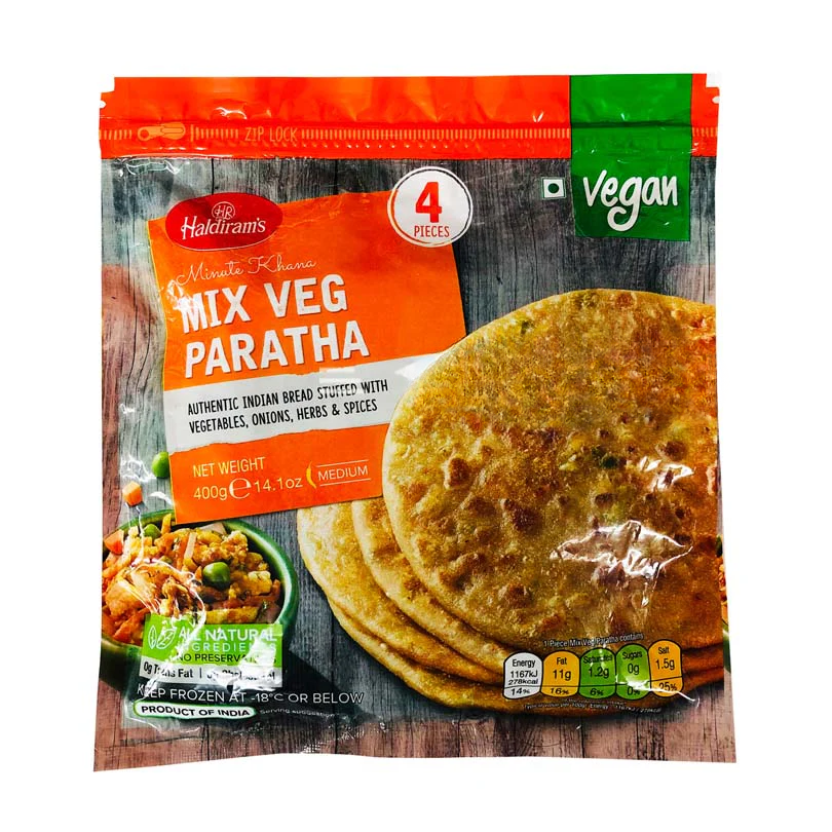 Haldiram's Mix Veg Paratha 400g - Assorted Vegetable Filling