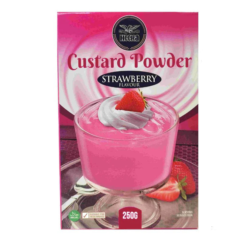Heera strawberry custard powder mix