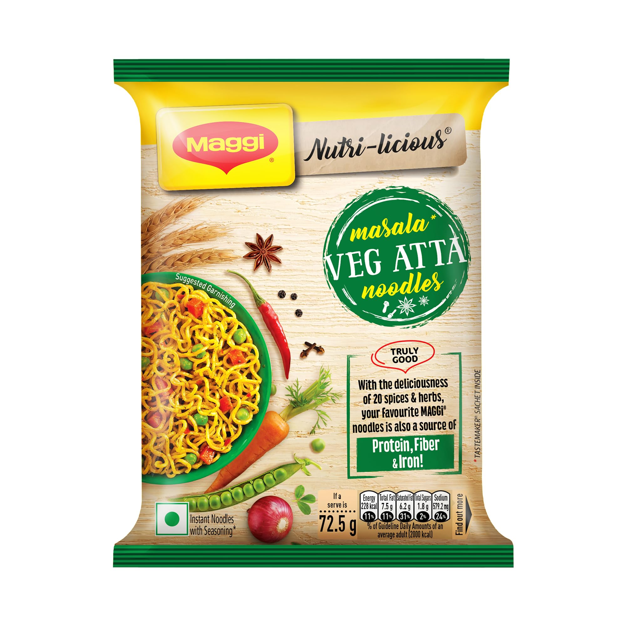 Maggi Veg Atta Noodles 72g (2 for £1)