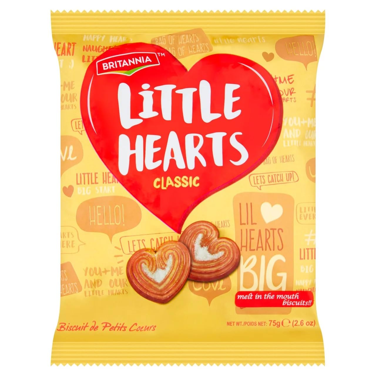 Britannia Little Hearts 75g - Sweet Crispy Cookies
