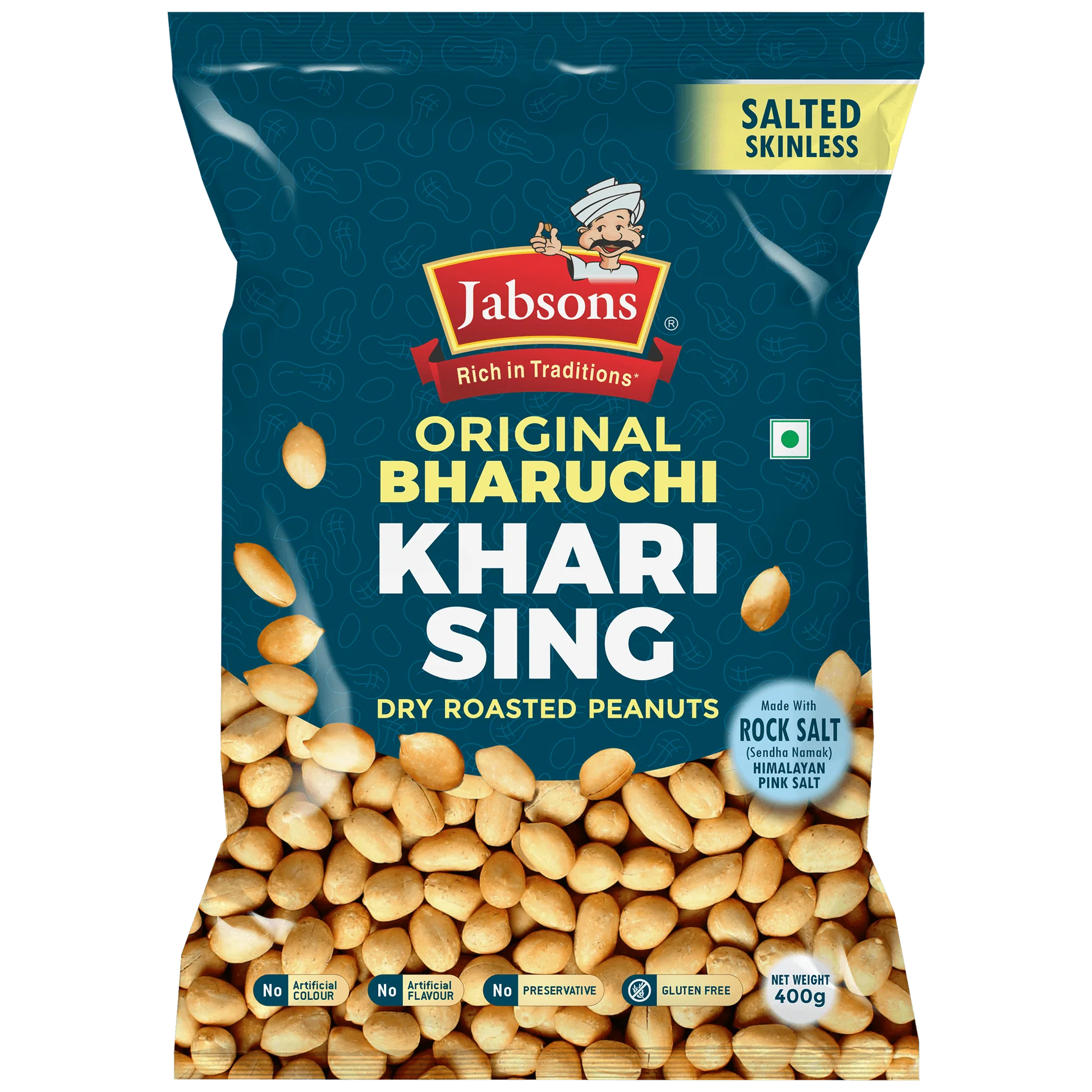 Jabsons Roasted Peanuts without skin 400g