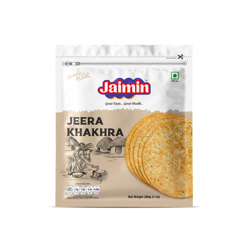 Jaimin Jeera Khakhra 200g – Crispy Spiced Cumin Snack