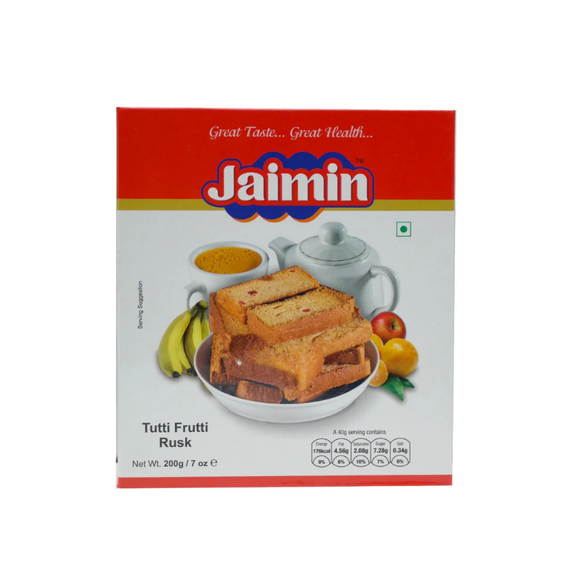Jaimin Tutti Frutti Rusk 200g