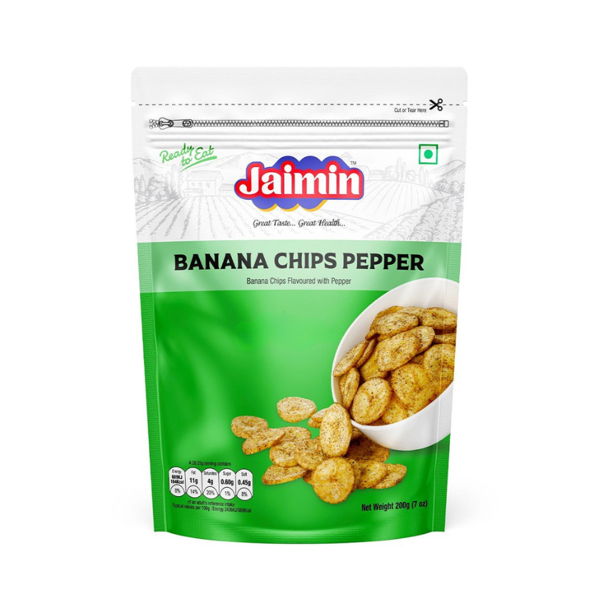 Jaimin Banana Chips Pepper 200g – Crispy Spicy Snack