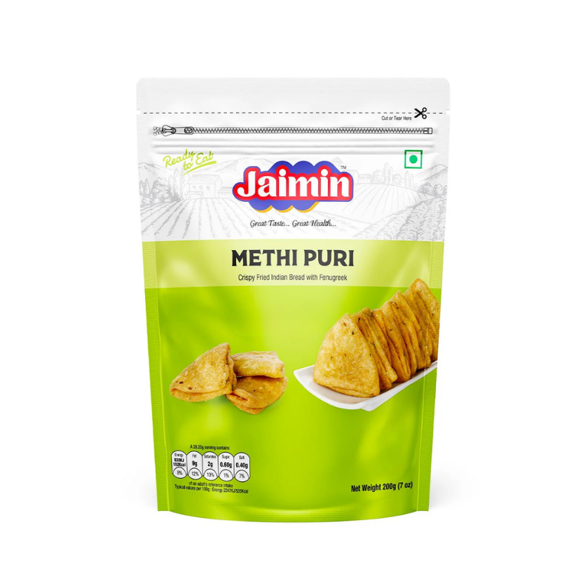 Jaimin Methi Puri 200g – Crunchy Fenugreek Puri Snacks
