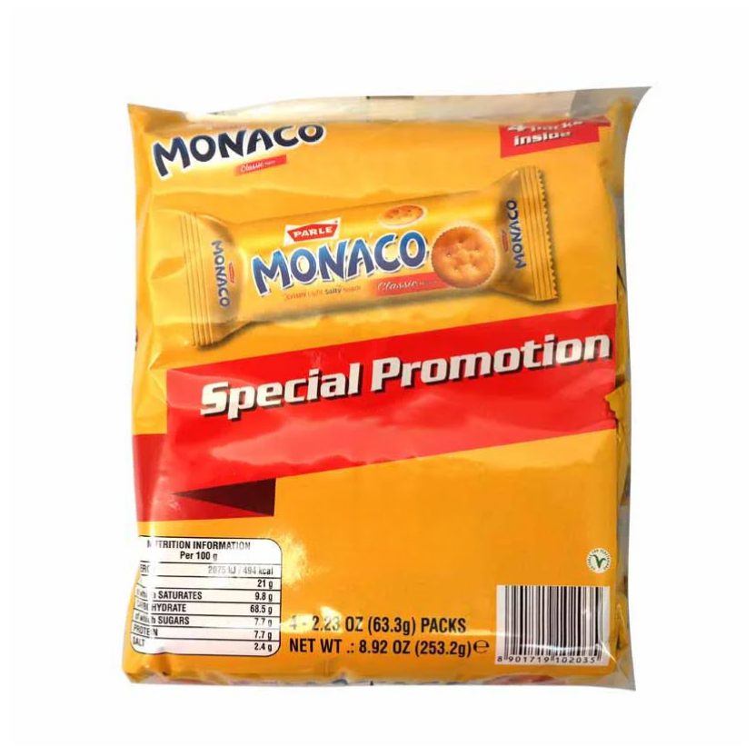 Parle Monaco Biscuits 63gx4 packs