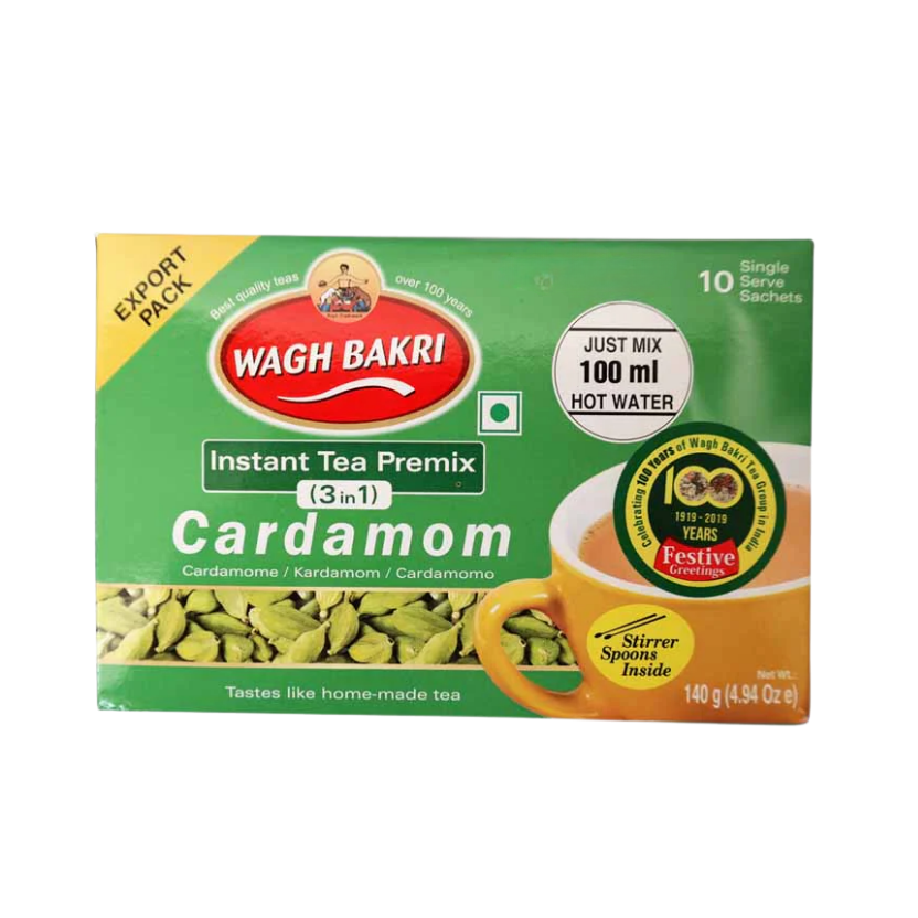 Wagh Bakri (3 In 1) Instant Tea Premix (Cardamom) 140g - Quick Cardamom Mix
